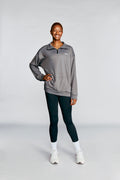 MLV Logo Oversized Ribbed Quarter Zip Pullover by REN Athletics