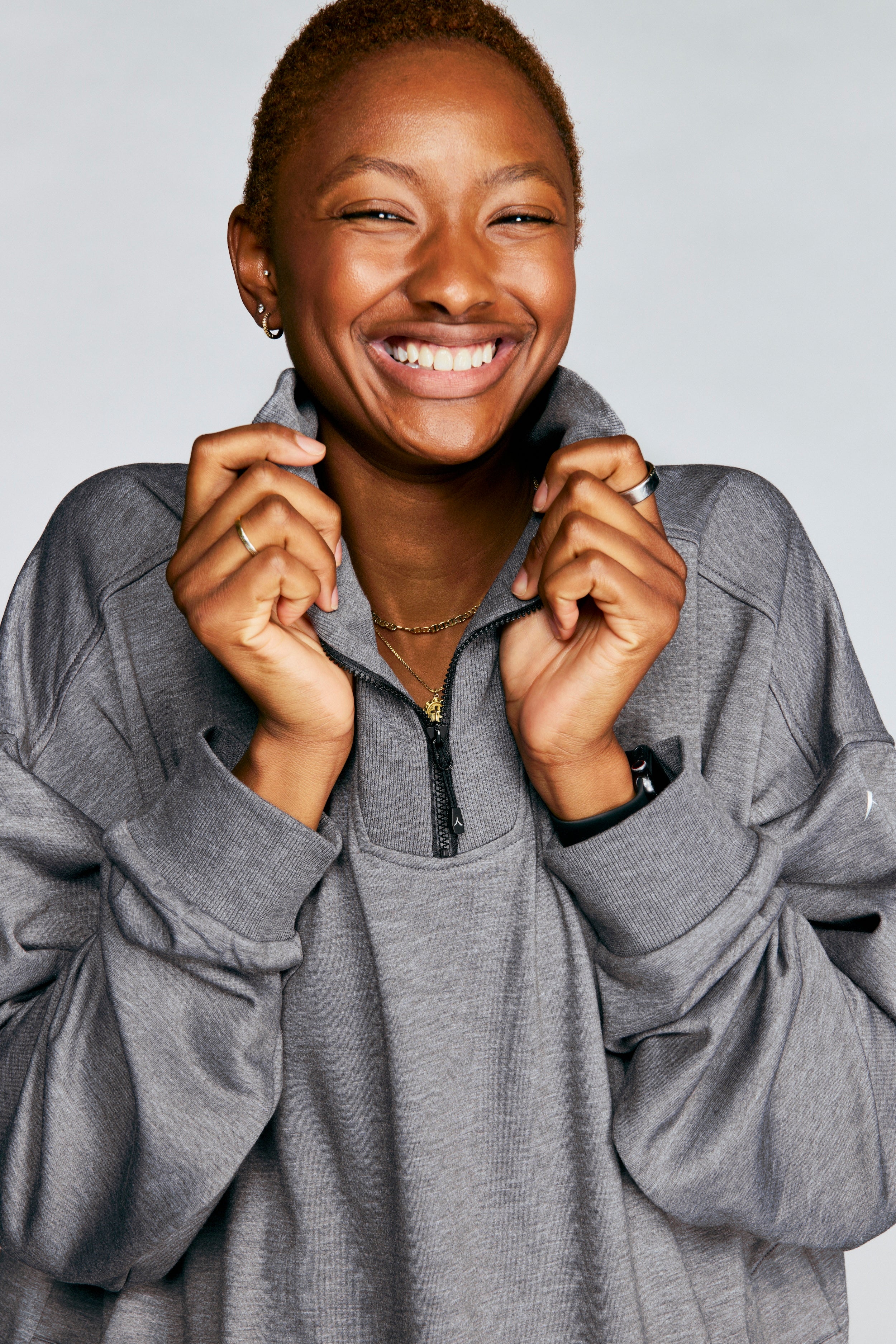 MLV Logo Oversized Ribbed Quarter Zip Pullover by REN Athletics