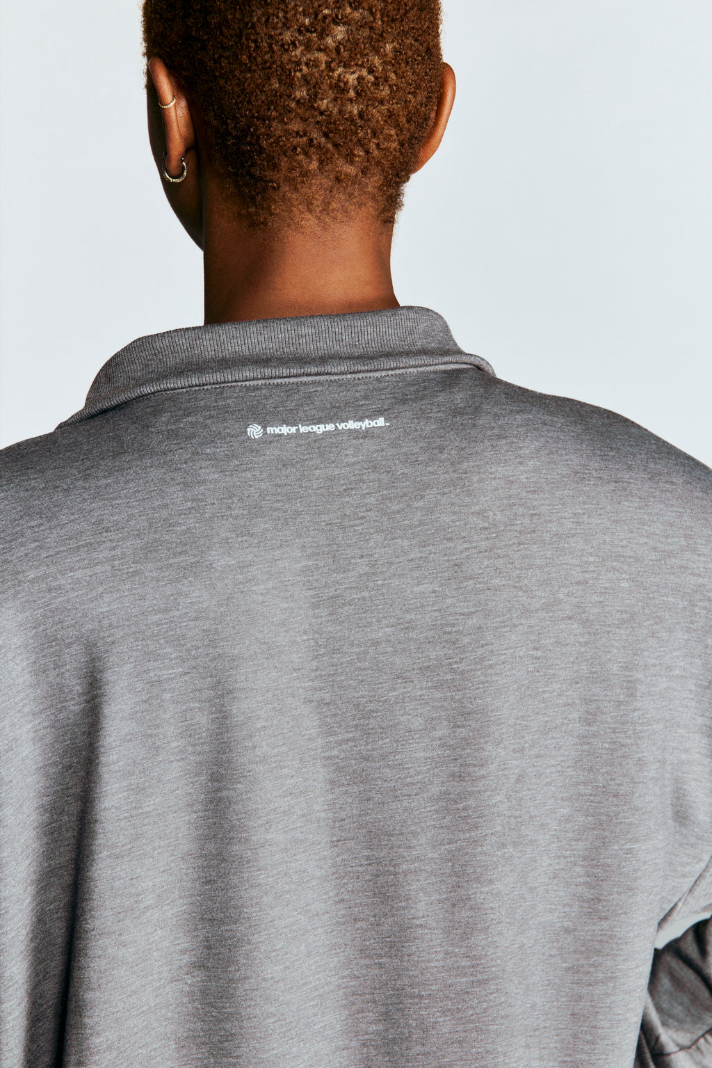 MLV Logo Oversized Ribbed Quarter Zip Pullover by REN Athletics
