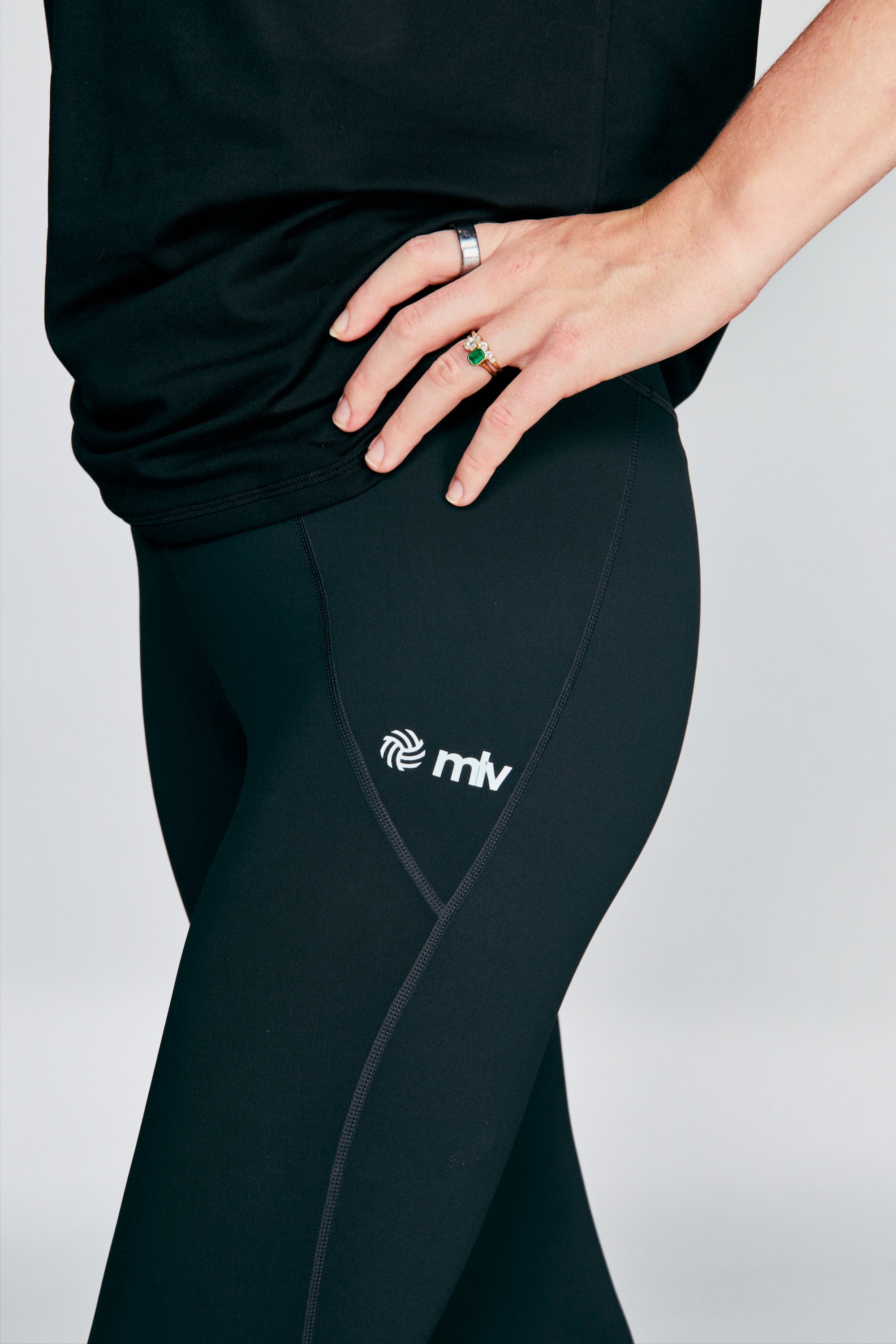 MLV Logo Training Legging Black by REN Athletics